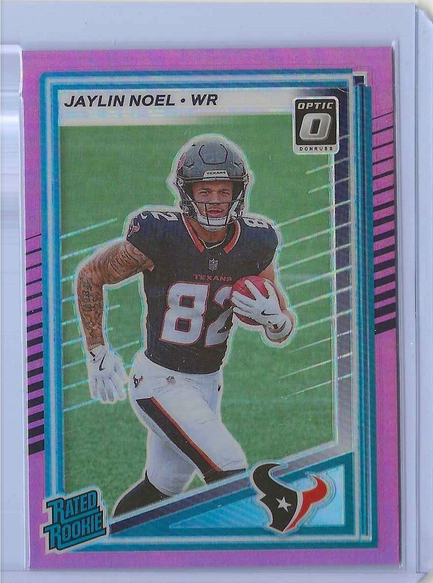 2025 Panini Optic - Rated Rookie Jaylin Noel #241 Optic Pink - Houston Texans