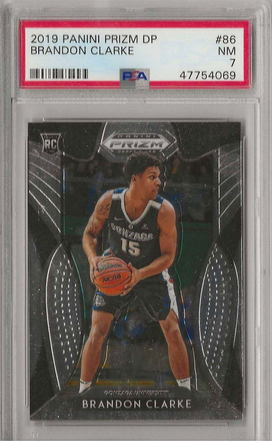2019 Panini Prizm DP #86 Brandon Clarke PSA NM 7 Graded Card Gonzaga NBA NCAA