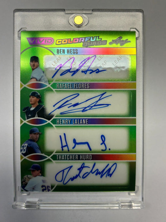 2025 Leaf Vivid Colorful Quads Hess, Flores, Lalane, Hurd Auto 8/8