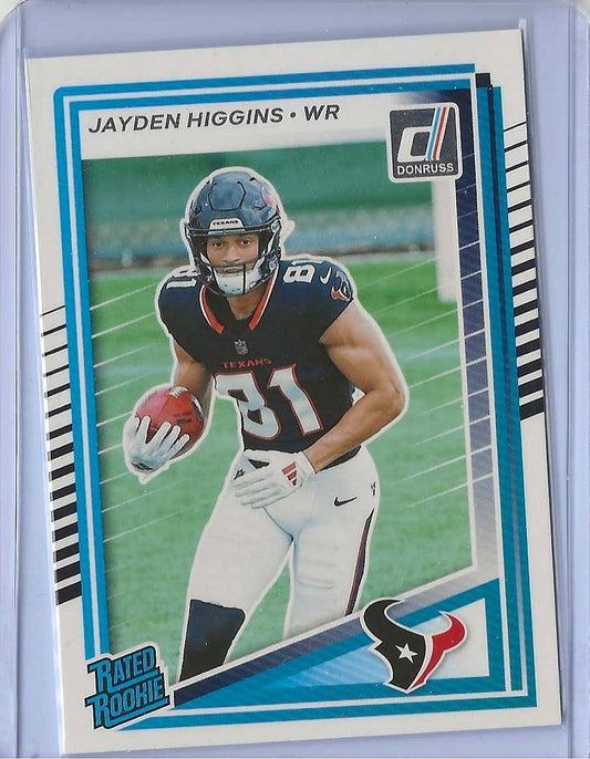 2025 Panini Donruss - Rated Rookie #334 Jayden Higgins (RC) Houston Texans