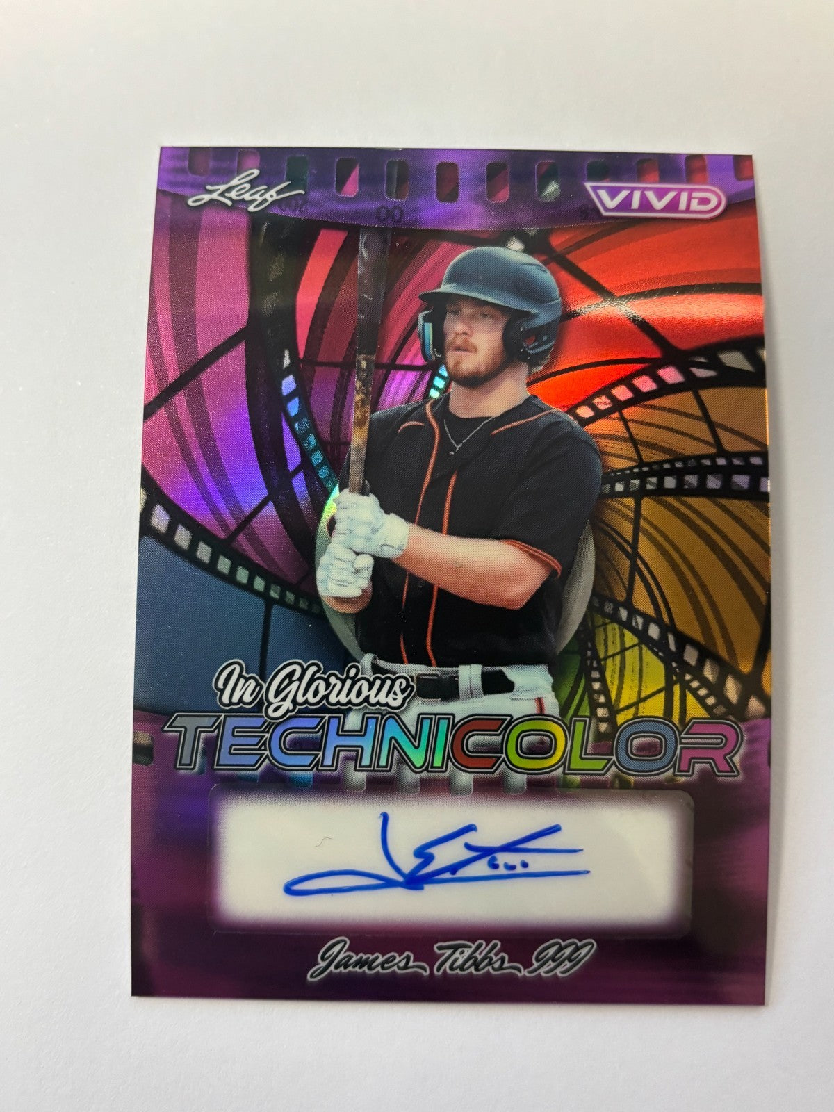 2025 Leaf Vivid auto Technicolor JAMES TIBBS III #ed 5/7 San Francisco Giants