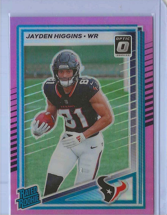 2025 Donruss Optic - Jayden Higgins RC Pink Rated Rookie #225 Houston Texans
