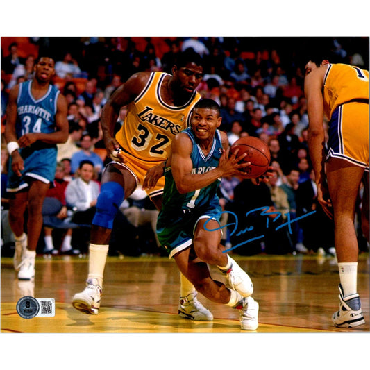 Muggsy Bogues Hand Signed 8x10 Photo Charlotte Hornets NBA - BECKETT b