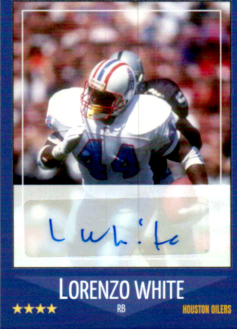 Lorenzo White Signed Custom Trading Card Auto Houston Oilers Football HOF