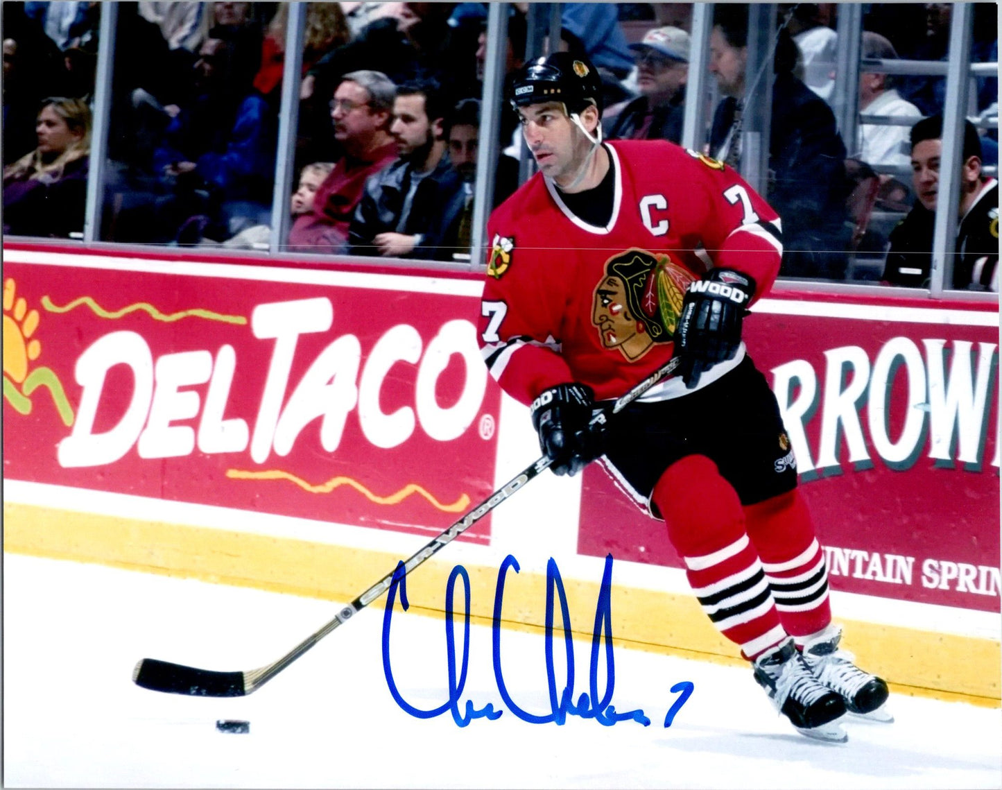 Chris Chelios Hand Signed 8x10 Photo Chicago Black Hawks NHL (b)