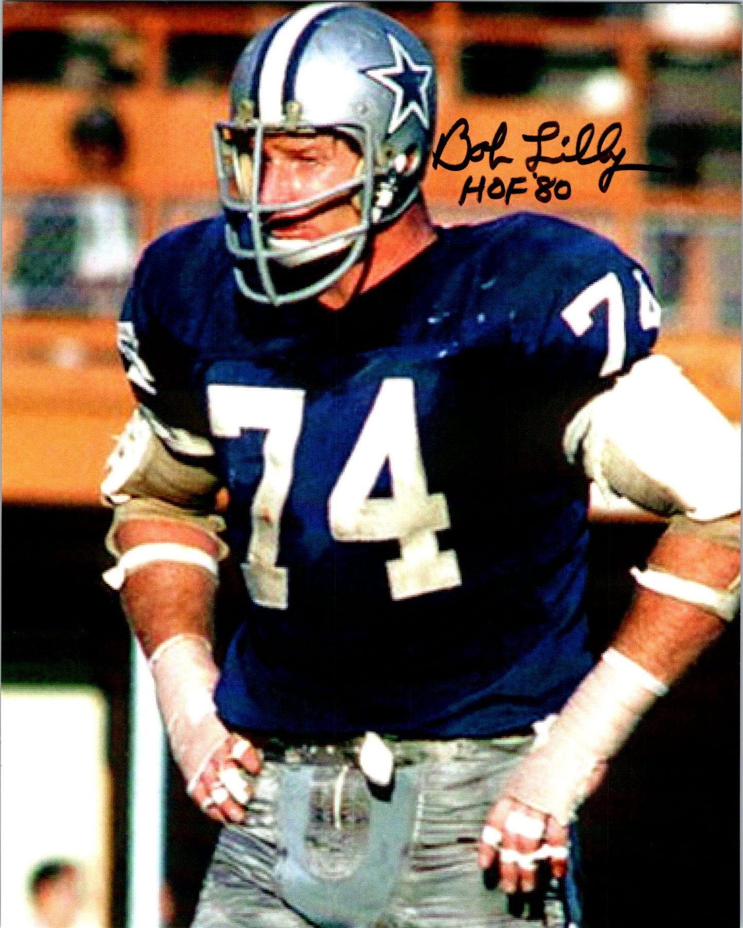 Bob Lilly Signed 8x10 Photo Dallas Cowboys COA NFL Autographed (c)