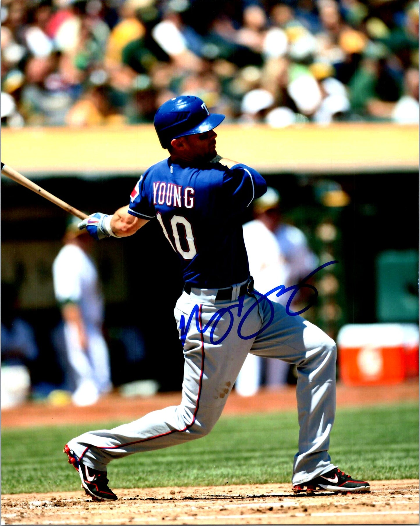 Michael Young Hand Signed 8x10 Photo Texas Rangers