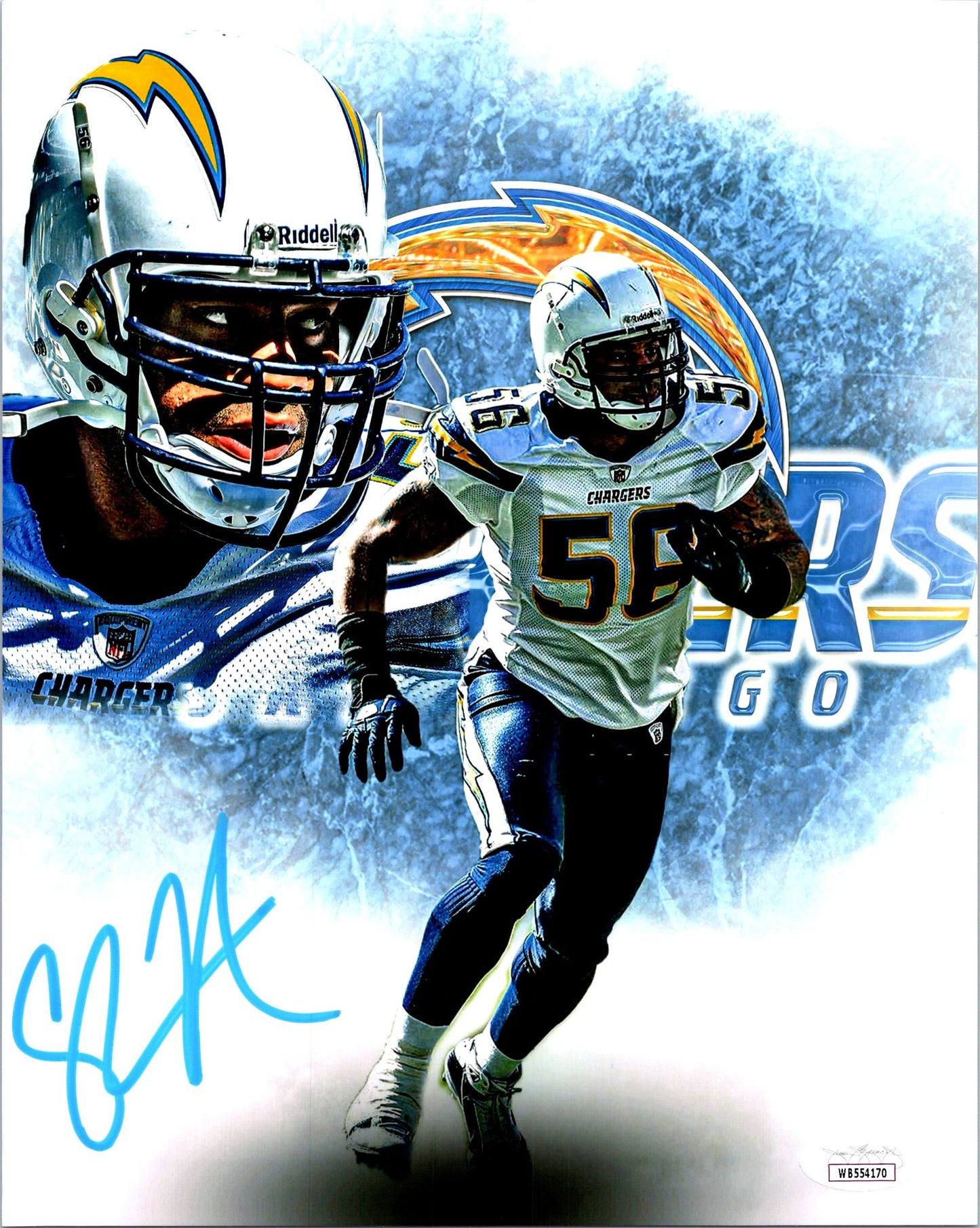 Shawne Merriman Hand Signed 8x10 Photo Picture Chargers JSA COA