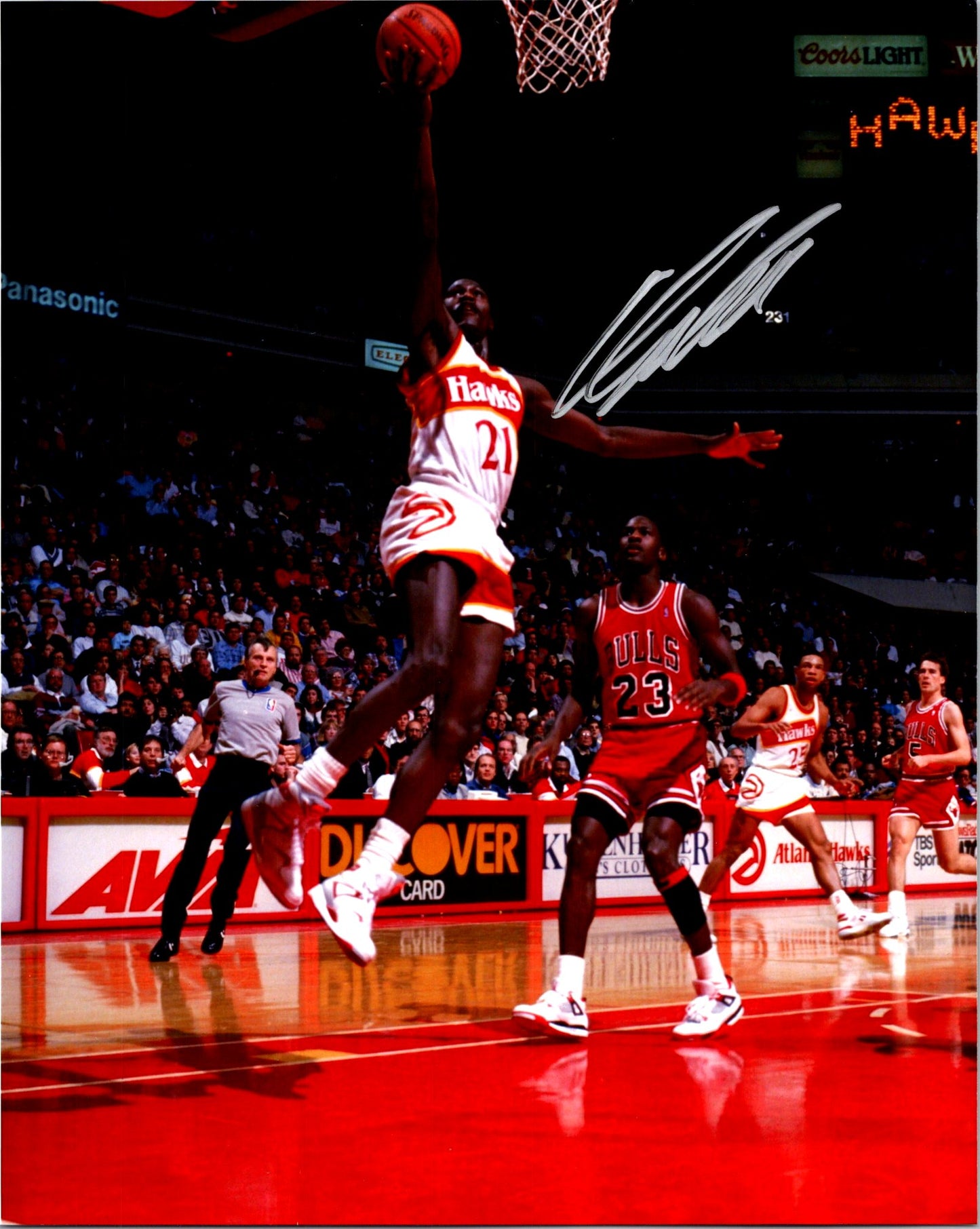 Dominique Wilkins Hand Signed 8x10 Photo Atlanta Hawks NBA layup