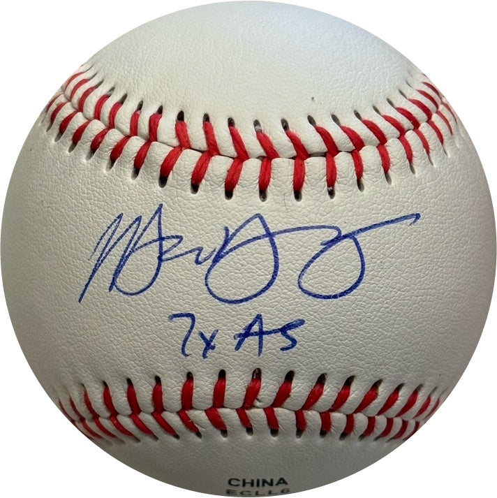 Michael Young Hand Signed Rawlings OL Baseball Texas Rangers