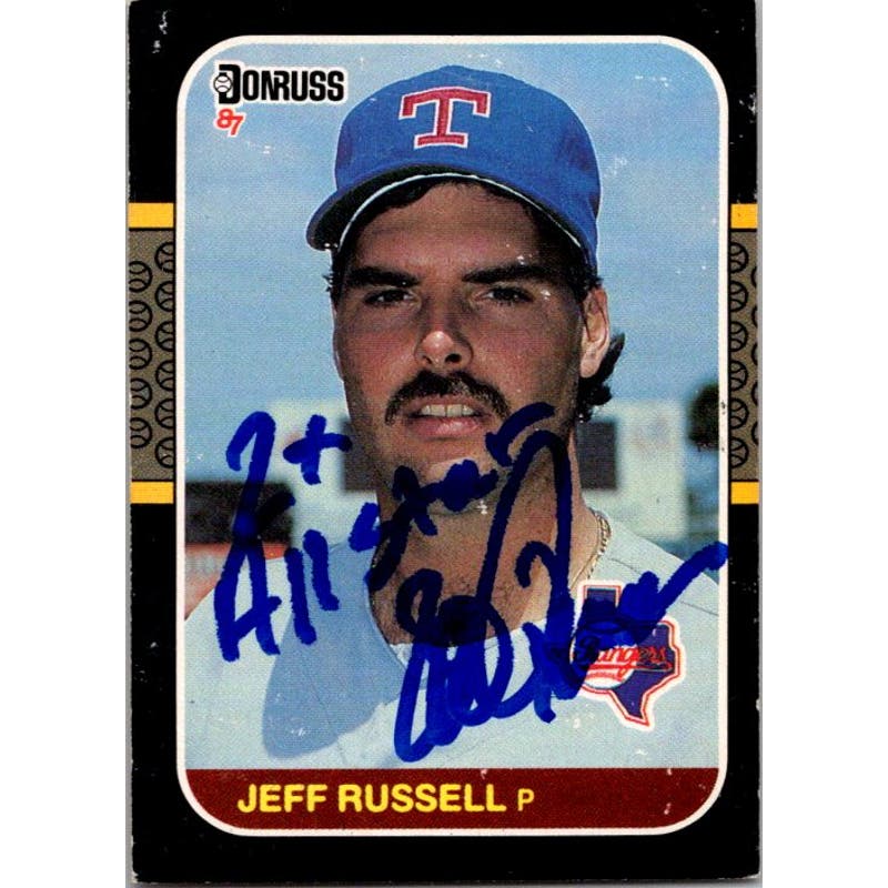 Jeff Russell Signed 1987 Donruss #550 Card Texas Rangers Auto Autographed