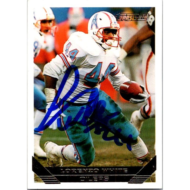 Lorenzo White Signed 1993 Topps Gold Card #515 Houston Oilers NFL Auto