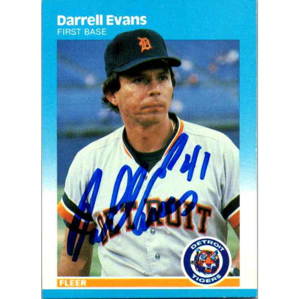 Darrell Evans Signed 1987 Fleer #150 Card Detroit Tigers Auto Autographed