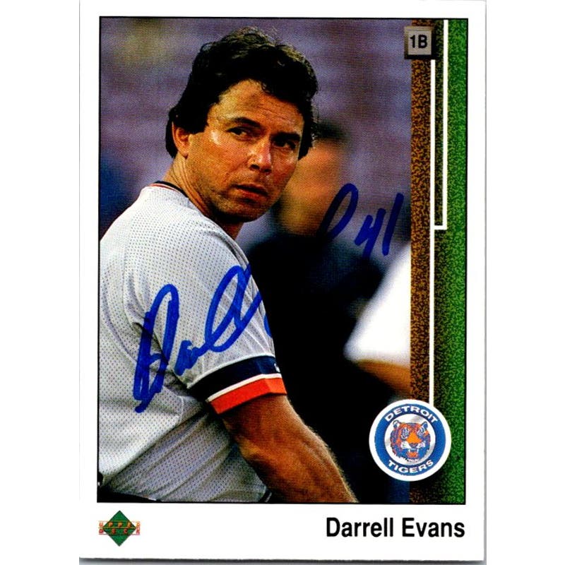 Darrell Evans Signed 1989 Upper Deck #394 Card Detroit Tigers Auto Autographed