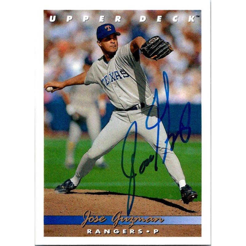 Jose Guzman Signed Upper Deck #323 1993 Card Texas Rangers Auto