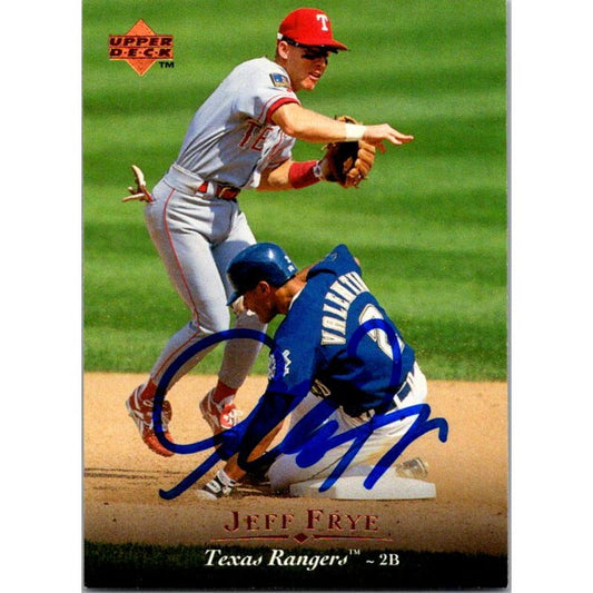 Jeff Frye Signed 1995 Upper Deck UD #393 Card Texas Rangers Auto Autographed