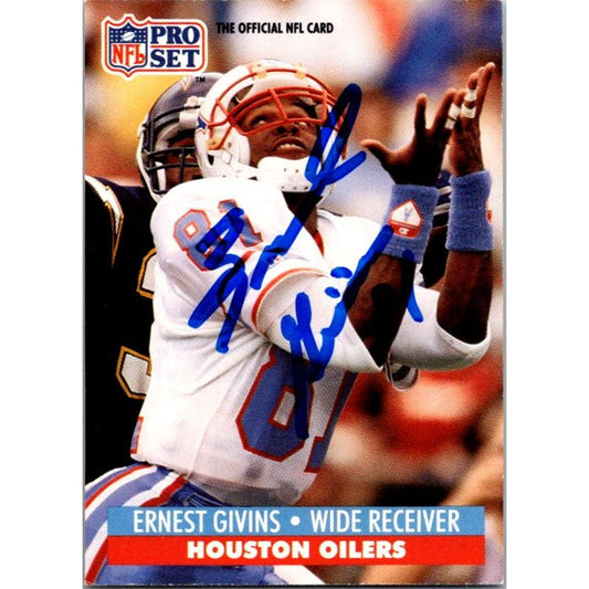 Ernest Givins Signed 1991 Pro Set Card #61 Houston Oilers NFL Auto