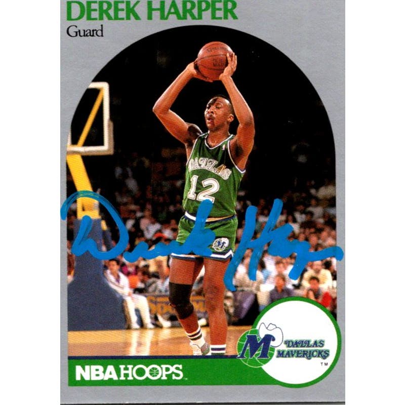 Derek Harper Signed Hoops #86 1990-91 Card Dallas Mavericks Auto NBA