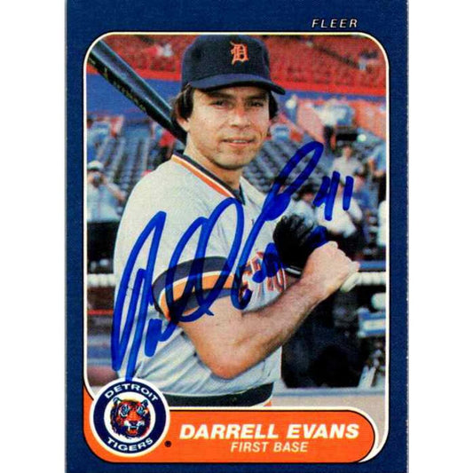 Darrell Evans Signed 1986 Fleer #224 Card Detroit Tigers Auto Autographed