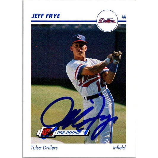 Jeff Frye Signed 1991 Line Drive RC MiLB #579 Card Rangers Auto Tulsa Drillers