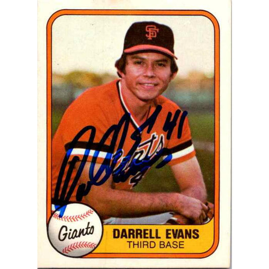 Darrell Evans Signed 1981 Fleer #436 Card San Francisco Giants Auto Autographed