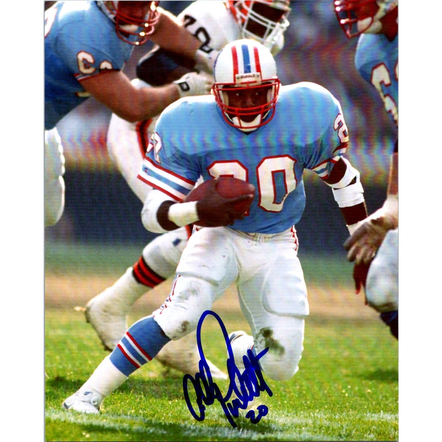 Allen Pinkett Signed 8x10 Photo Houston Oilers NFL - Autographed