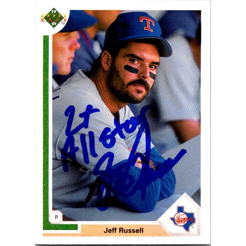 Jeff Russell Signed Upper Deck #648 1991 Card Texas Rangers Auto