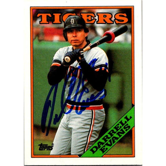 Darrell Evans Signed 1988 Topps #630 Card Detroit Tigers Auto Autographed