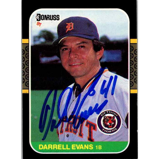 Darrell Evans Signed 1987 Donruss #398 Card Detroit Tigers Auto Autographed